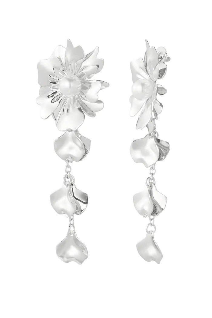 Pendientes flor con perla