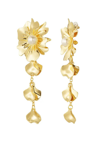 Pendientes flor con perla