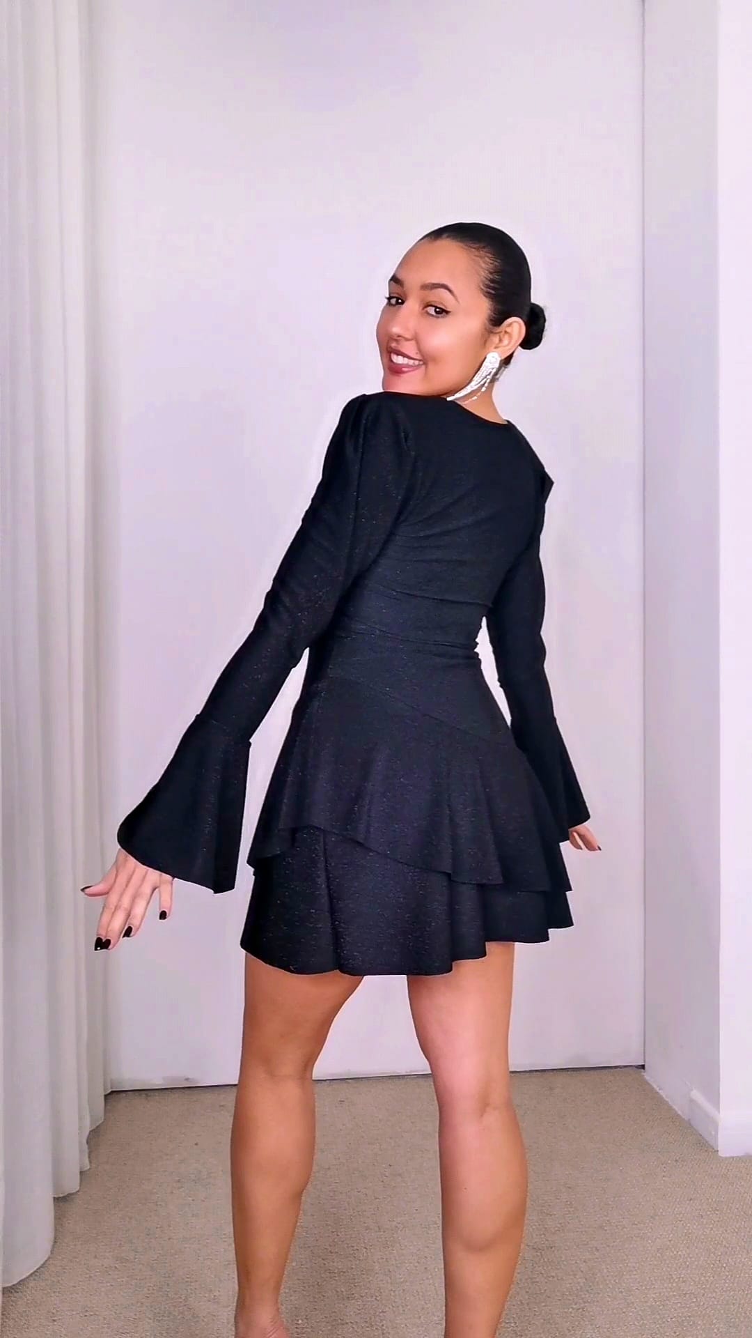 Mini vestido lurex negro
