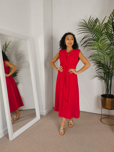 Vestido midi rojo| Teresa