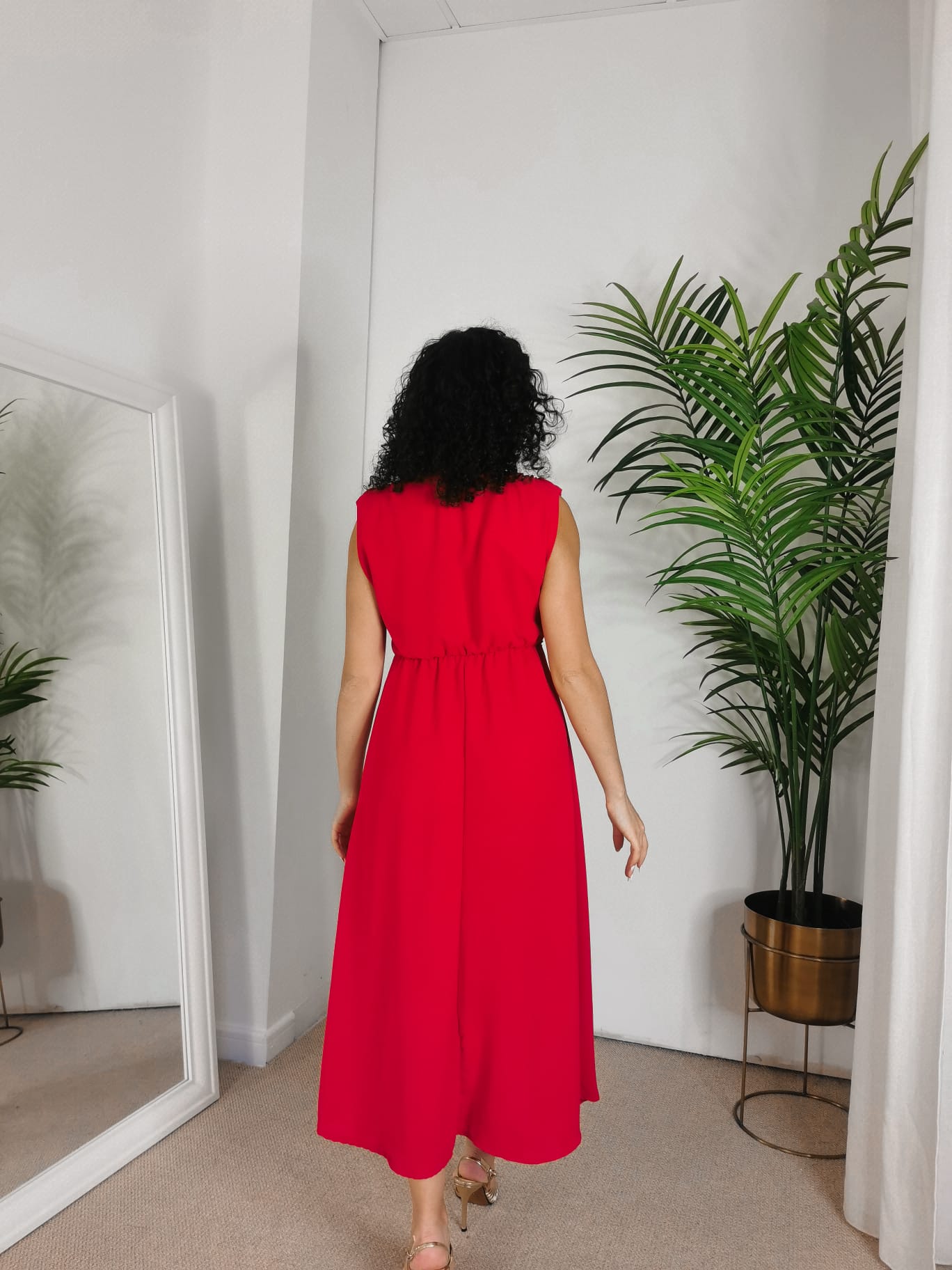 Vestido midi rojo| Teresa