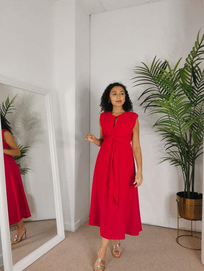 Vestido midi rojo| Teresa