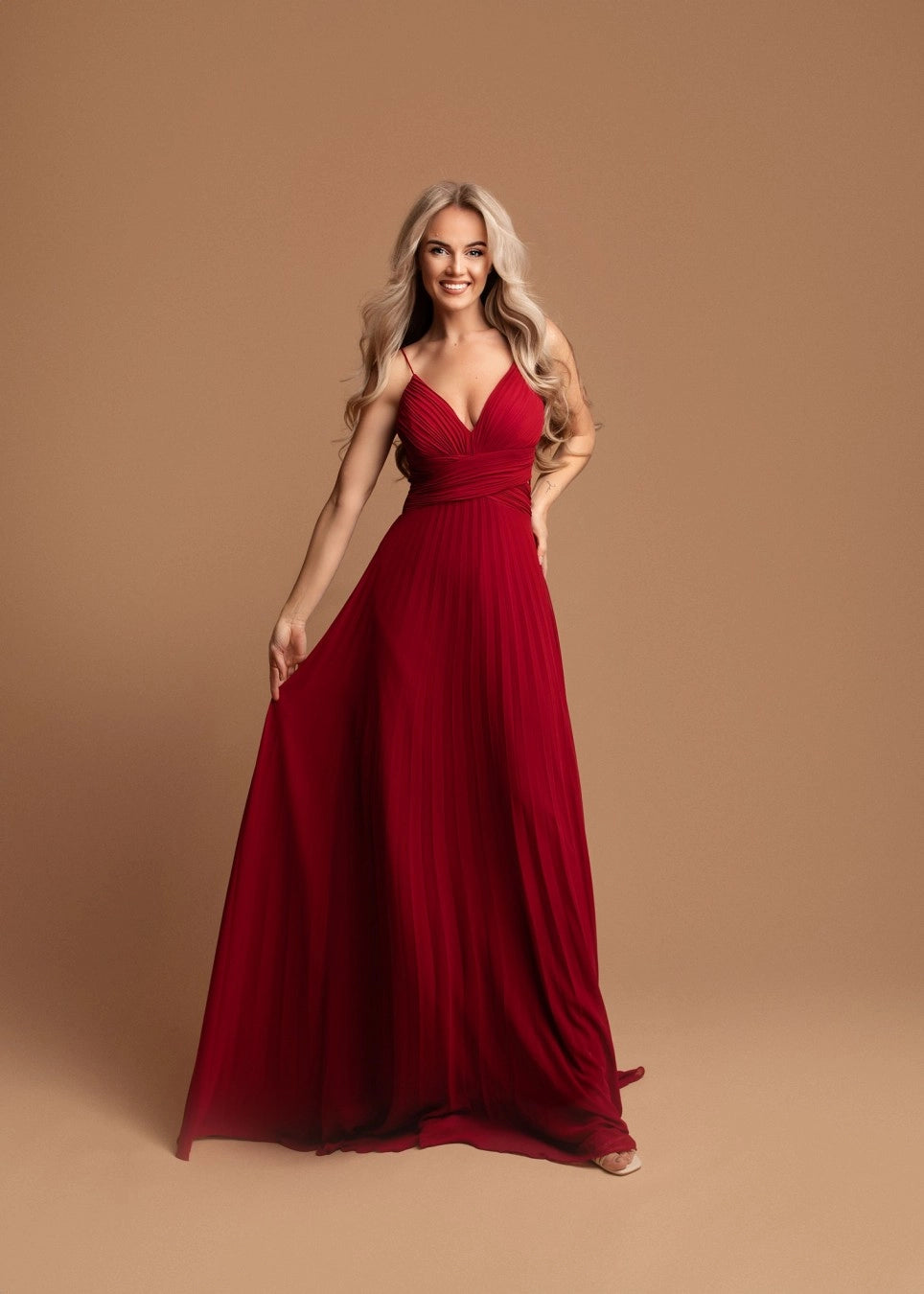 Vestido Rania burdeos