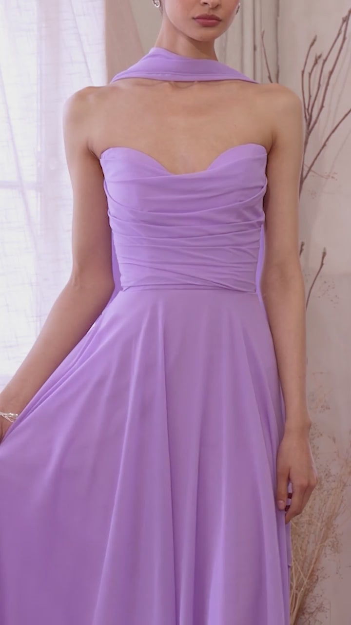 Vestido Amoris burdeos
