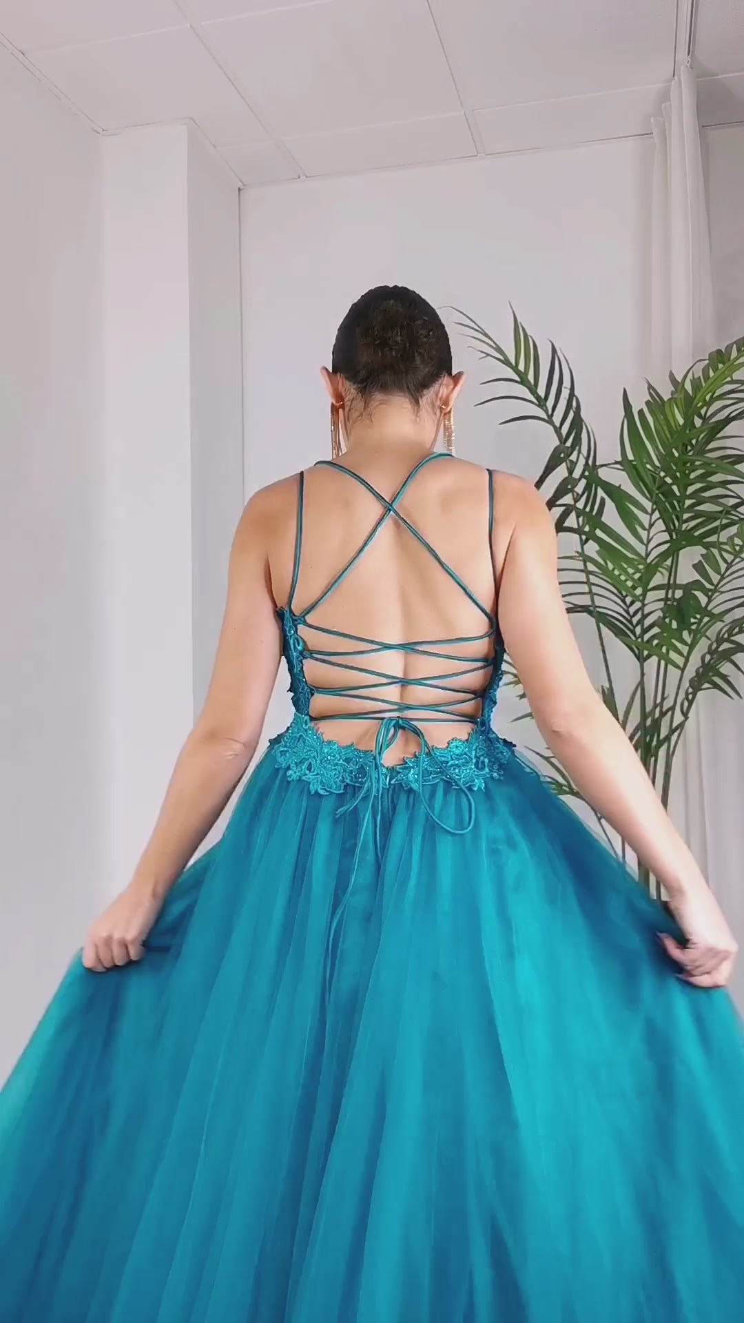 Vestido Taisa petróleo
