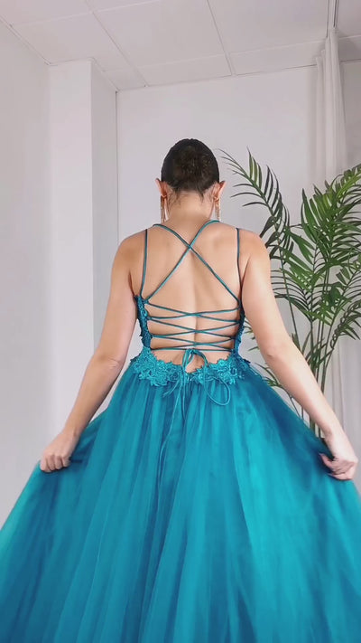 Vestido Taisa petróleo