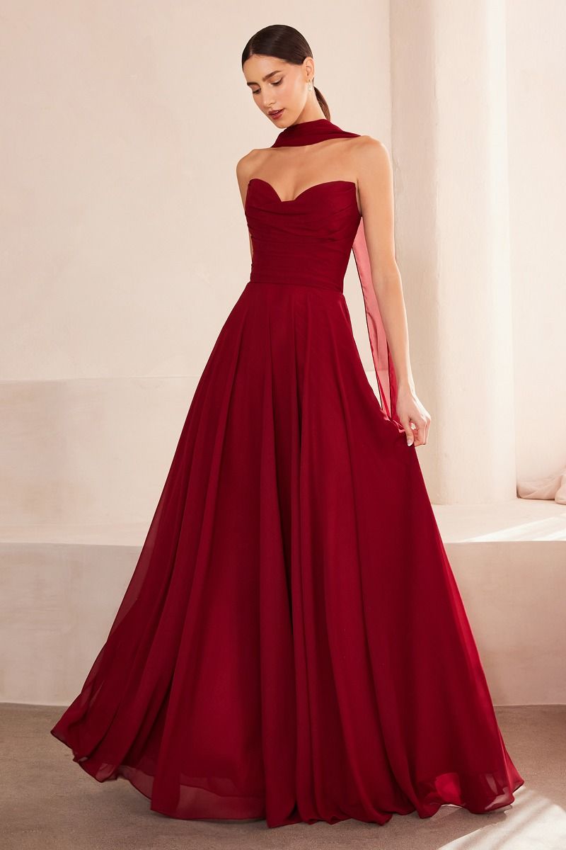 Vestido Amoris burdeos